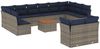 vidaXL 13-tlg. Garten-Sofagarnitur mit Kissen Grau Poly Rattan 3256249 Bild 2