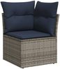 vidaXL 13-tlg. Garten-Sofagarnitur mit Kissen Grau Poly Rattan 3256249 Bild 3