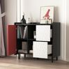 Sideboard-Buffetschrank, schwarz-rot, 90x40x80 cm Bild 4