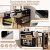 HAUSS SPOLE Bartisch ausziehbar mit stauraum,Esstisch mit LED und Steckdosen für Küche (Ausziehbar 360° Drehbare Sideboard mit Lochbrett, integrierter Stauraum hinter den Längsstreifen), offene Fächer, geschlossene Schränke und Schubladen Bild 4