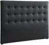 Vente-unique - FRANCESCO Bettkopfteil und Bettbrücke Kunstleder Schwarz - B 9,5 cm x H 125 cm x L 184,5 cm Bild 3