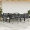 vidaXL 9-tlg. Garten-Essgruppe mit Kissen Schwarz Poly Rattan Glas 3334617 Bild 3