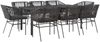 vidaXL 9-tlg. Garten-Essgruppe mit Kissen Schwarz Poly Rattan Glas 3334617 Bild 2
