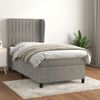 vidaXL Polsterbett mit Matratze Hellgrau 90x200 cm Samt Bild 1