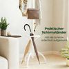 KOMFOTTEU Garderobenständer, mit 12 Haken & Schirmständer, aus Holz Bild 4