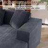 Odikalo Ecksofa Sofa L Form, Vollkomprimiertes knochenloses Sofa, Cord, Cloud-Kombinationssofa mit L-Liegestühlen, modernes modulares Sofa mit tiefen Sitzplätzen, gepolstertes Sofa für Wohnzimmer und Schlafzimmer Bild 4