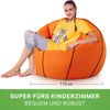 Green Bean® Basketball-Sitzsack mit 300L EPS Perlen, Polyester-PVC Gemisch Orange, Ø 110 cm Bild 5