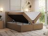 Boxspringbett, Modern Bett mit Multipocket-Matratze und zwei Bettkästen - JASIR - 160 x 200 cm - Braun Kunstleder - H4 Bild 2