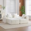 Modulares Ecksofa 268 x 102 x 78 cm in Beige aus Kordstoff – 4-teilige Kombination ohne Montage Bild 5