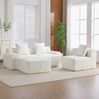 Modulares Ecksofa 268 x 102 x 78 cm in Beige aus Kordstoff – 4-teilige Kombination ohne Montage Bild 2