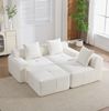 Modulares Ecksofa 268 x 102 x 78 cm in Beige aus Kordstoff – 4-teilige Kombination ohne Montage Bild 3