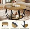 Tribesigns Couchtisch Runde Couchtisch, Industrial 2 Etagen Wohnzimmertisch mit Stauraum, Moderne hölzerne Akzent Mitte Tisch Sofa Beistelltisch für Wohnzimmer Bild 4