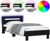 vidaXL Bettgestell mit Kopfteil und LED-Leuchten Schwarz 75x190 cm 838751 Bild 2
