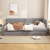 Daybett 90x200 cm, Tagesbett mit Rollbett, Schlafsofa, Einzelbett (Ohne Matratze), Minimalistisches Styling, Grau Bild 4