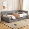 Daybett 90x200 cm, Tagesbett mit Rollbett, Schlafsofa, Einzelbett (Ohne Matratze), Minimalistisches Styling, Grau Bild 2