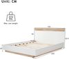 Holzbett Schwebebett mit Kopfteil & Lattenrost, 180x200 cm, 205x184x90,5 cm, Weiß/Eiche, ohne Matratze Bild 3