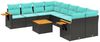 vidaXL 9-tlg. Garten-Sofagarnitur mit Kissen Schwarz Poly Rattan 3226666 Bild 2