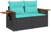 vidaXL 9-tlg. Garten-Sofagarnitur mit Kissen Schwarz Poly Rattan 3226666 Bild 3