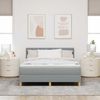 vidaXL LED Boxspringbett mit Kopfteil Hellgrau 160 x 200 cm Stoff 3342527 Bild 4