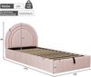 Polsterbett, Einzelbett, Kinderbett 90 x 200cm, hydraulisches Funktionsbett, Bett mit Lattenrost, Kopfteil und großem Stauraum, gepolstertes Kopfteil, samt, rosa Bild 5