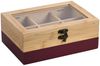 Kesper® | Tee-Box, Material: FSC®-zertifizierter-Bambus - 6 Fächer - mit Sichtfenster & Retro-Verschluss - Teebox zur Aufbewahrung, Maße: 21,5x15x8,5 cm - ohne Tee, Farbe: Beere-Natur | 58943 Bild 2