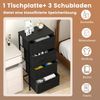 Kommode mit 4 Schubladen Schubladenschrank mit Holzplatte Sideboard mit robuster Metallrahmen Schwarz Bild 3