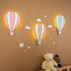 COZYCOLLECTIONS LED Wandleuchte LED-Wandnachtlicht „Grüner Heißluftballoon“ in Holzoptik, LED, Warmweiß, handbemalt, inkl. grüner Heißluftballoon (ohne beige und rosa) Bild 3