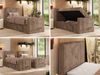 Bett mit Matratze, Boxspringbhett TILIANO DUO 90, Einzelbett 90 x 200 cm, Multipocket-Matratze 7-Zonen-Taschenfederkern - Braun Cordstoff - H3 - Links - Topper Visco Bild 2