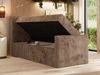 Bett mit Matratze, Boxspringbhett TILIANO DUO 90, Einzelbett 90 x 200 cm, Multipocket-Matratze 7-Zonen-Taschenfederkern - Braun Cordstoff - H3 - Links - Topper Visco Bild 3