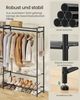 Garderobenständer mit Metallrahmen, offener Kleiderschrank, 10 Ablagen, 3 Kleiderstangen, schwarz Bild 4
