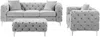 Vente-unique - EDWINA Sofa and armchair set SamtStoff Grau - B 62 cm91 cm x H 44 cm76 cm x L 103 cm106 cm220 cm Bild 3