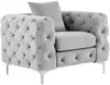 Vente-unique - EDWINA Sofa and armchair set SamtStoff Grau - B 62 cm91 cm x H 44 cm76 cm x L 103 cm106 cm220 cm Bild 4