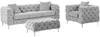 Vente-unique - EDWINA Sofa and armchair set SamtStoff Grau - B 62 cm91 cm x H 44 cm76 cm x L 103 cm106 cm220 cm Bild 2