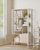 VASAGLE Standregal mit 4 Ebenen, Aufbewahrungsregal, Bücherregal, 30 x 74 x 154,5 cm, geräumig, beige-weiß Bild 2