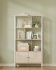 VASAGLE Standregal mit 4 Ebenen, Aufbewahrungsregal, Bücherregal, 30 x 74 x 154,5 cm, geräumig, beige-weiß Bild 3