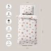 MTOnlinehandel Kinderbettwäsche Boho Dreams 135x200 + 80x80 cm in Renforcé, Weiß/ Beige, 100% Baumwolle, 2 teilig, himmlisches Bettwäsche- Set mit Sonne, Regenbogen, Planet, Wolke Bild 4