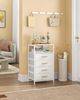 Nachttisch 2er Set, Beistelltisch mit 2 Stoff-Schubladen und Regalen, Offenes Fach, Couchtisch, Nachtschrank Schlafzimmer, für Wohnzimmer, Schlafzimmer, Weiß Bild 4