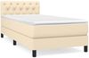 vidaXL Boxspringbett mit Matratze Creme 80x200 cm Stoff, Härtegrad: H2 [3140254] Bild 2