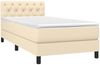 vidaXL Boxspringbett mit Matratze Creme 80x200 cm Stoff, Härtegrad: H2 [3140254] Bild 3