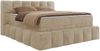 Boxspringbett NIRA KING, Doppelbett mit Fußteil, 7-Zonen Multipocket-Matratzen und Topper, Schlafzimmerbett - 200 x 200 cm - Creme Plüsch - H4 Bild 5