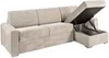 Vente-unique - CALITO Sofa SamtStoff Beige - B 223 cm152 cm x H 85 cm x L 278 cm Bild 3