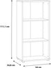 Forte TEMPRA2 weißes Bücherregal 54, Standregal modern, Wohnzimmerregal, Jugendzimmer, Büro, Regal mit 3 Einlegeböden, Holzwerkstoff, Weiß, 54 cm breit x 111,1 cm hoch x 34,8 cm tief Bild 2