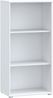 Forte TEMPRA2 weißes Bücherregal 54, Standregal modern, Wohnzimmerregal, Jugendzimmer, Büro, Regal mit 3 Einlegeböden, Holzwerkstoff, Weiß, 54 cm breit x 111,1 cm hoch x 34,8 cm tief Bild 5
