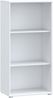 Forte TEMPRA2 weißes Bücherregal 54, Standregal modern, Wohnzimmerregal, Jugendzimmer, Büro, Regal mit 3 Einlegeböden, Holzwerkstoff, Weiß, 54 cm breit x 111,1 cm hoch x 34,8 cm tief Bild 4
