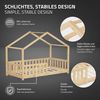 ML-DESIGN Spielbett Hausbett Kinderbett inkl. Lattenrost & Rausfallschutz Kinder Bodenbett, Abenteuerbett 80x160 cm Haus Bett Himmelbett Kiefer Jugendbett Natur Bild 3