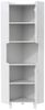 BlingBin Eckschrank Badezimmerschrank Mehrzweckschrank Hochschrank (mit Lackschicht, LED-Beleuchtung und 2 Glastüren, 1-St, 63.5 × 45 × 157.5 cm, MDF-Platte) für Wohnzimmer, Bücherregal, Badezimmer, Schlafzimmer, Esszimmer Bild 3