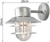 Moderne LED Außen Wandlaterne hängend, Stahl Silber, Höhe 24cm Bild 3