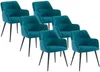 Vente-unique - HEKA Stuhl Stoff Blau - B 61 cm x H 78 cm x L 59,5 cm Bild 2