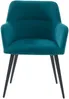 Vente-unique - HEKA Stuhl Stoff Blau - B 61 cm x H 78 cm x L 59,5 cm Bild 3