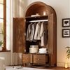 Flieks Kleiderschrank Garderobenschrank 78 x 45 x 181 cm mit 2 Schubladen und 2 Türen, Rattan Bild 2